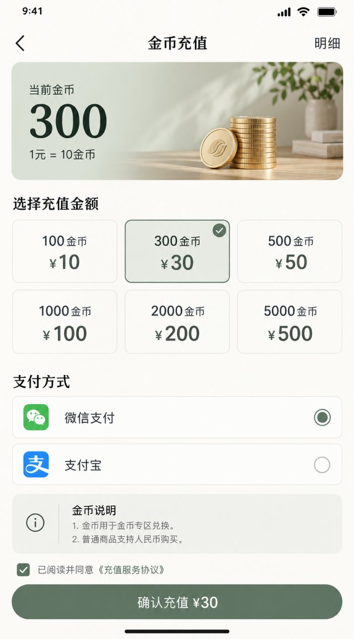 金币充值页